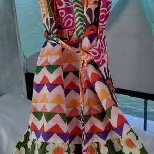 Boom Shankar multicolored linen dress. NWT. Best fits US8-10